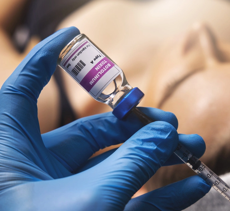 botox injection close up