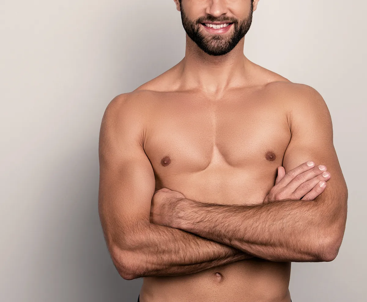 shirtless man with toned upper body