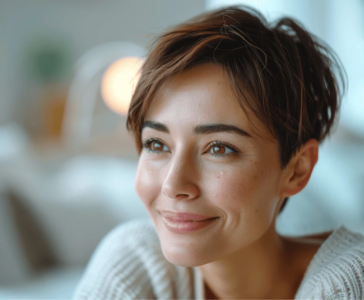 beautiful confident woman with contoured face